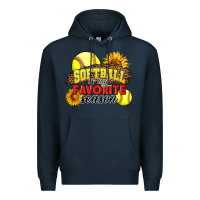 Navy Softball Is My Favorite Season Premium Hoodie - LillyAllenDesigns