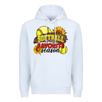 White Softball Is My Favorite Season Premium Hoodie - LillyAllenDesigns