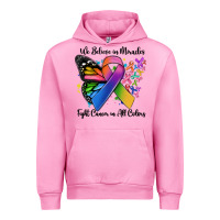 Fuchsia Pink we believe in miracles fight cancer in all colors Urban Hoodie - MaliasSmallBusiness