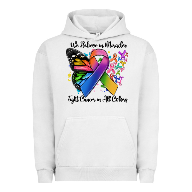 We Believe In Miracles Fight Cancer In All Colors Urban Hoodie by MaliasSmallBusiness | Teevron