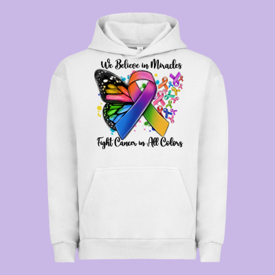 We Believe In Miracles Fight Cancer In All Colors Urban Hoodie Designed By Maliassmallbusiness