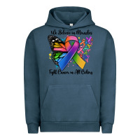 Pigment Midnight Navy we believe in miracles fight cancer in all colors Urban Hoodie - MaliasSmallBusiness