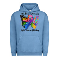 Pigment Pebble Blue we believe in miracles fight cancer in all colors Urban Hoodie - MaliasSmallBusiness