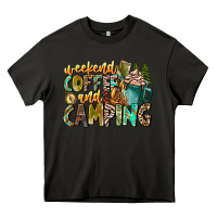 Asphalt Weekends Coffee And Camping Heavy Core Tee - CowhideDigitalArt