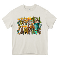 Cream Weekends Coffee And Camping Heavy Core Tee - CowhideDigitalArt