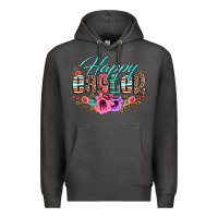 Charcoal Heather happy easter western floral serape leopard Premium Hoodie - Jasminsmagicworld