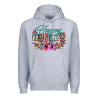 Heather Grey happy easter western floral serape leopard Premium Hoodie - Jasminsmagicworld