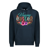 Navy happy easter western floral serape leopard Premium Hoodie - Jasminsmagicworld
