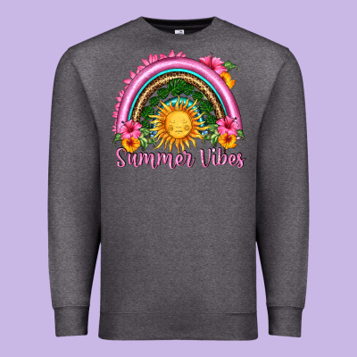 Summer Vibes  Rainbow Premium Sweatshirt Designed By Hra Design Shop