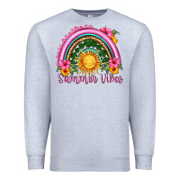 Heather Grey summer vibes  rainbow Premium Sweatshirt - HRA Design Shop