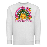 Oatmeal Heather summer vibes  rainbow Premium Sweatshirt - HRA Design Shop