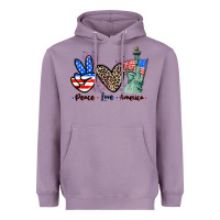 Lavender Peace love america 4th of july Heavyweight Hoodie - CowGirlArtShop