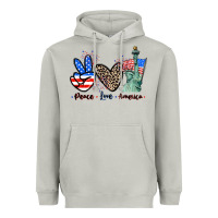 Moon Dust Peace love america 4th of july Heavyweight Hoodie - CowGirlArtShop
