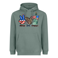 Sage Peace love america 4th of july Heavyweight Hoodie - CowGirlArtShop