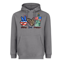 Peace Love America 4th Of July Heavyweight Hoodie | Teevron