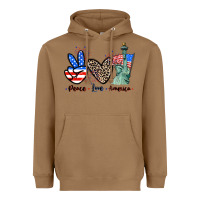 Toasted Coconut Peace love america 4th of july Heavyweight Hoodie - CowGirlArtShop