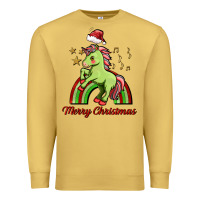 Antique Gold merry christmas unicorn Premium Sweatshirt - FaDigitalArtStudio