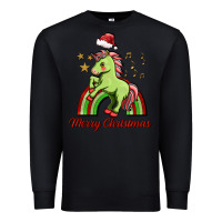 Black merry christmas unicorn Premium Sweatshirt - FaDigitalArtStudio