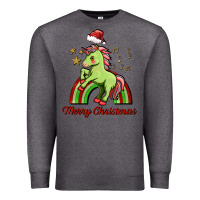 Charcoal Heather merry christmas unicorn Premium Sweatshirt - FaDigitalArtStudio