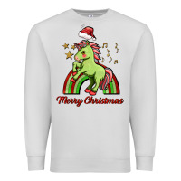 Dove Grey merry christmas unicorn Premium Sweatshirt - FaDigitalArtStudio