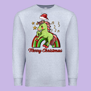 Merry Christmas Unicorn Premium Sweatshirt Designed By Fadigitalartstudio