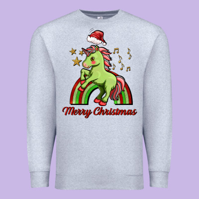 Merry Christmas Unicorn Premium Sweatshirt Designed By Fadigitalartstudio
