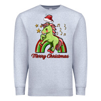 Heather Grey merry christmas unicorn Premium Sweatshirt - FaDigitalArtStudio