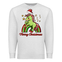 Oatmeal Heather merry christmas unicorn Premium Sweatshirt - FaDigitalArtStudio
