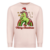Pale Pink merry christmas unicorn Premium Sweatshirt - FaDigitalArtStudio