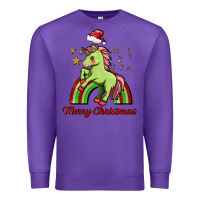 Purple merry christmas unicorn Premium Sweatshirt - FaDigitalArtStudio