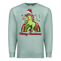 Seafoam merry christmas unicorn Premium Sweatshirt - FaDigitalArtStudio