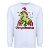 White merry christmas unicorn Premium Sweatshirt - FaDigitalArtStudio