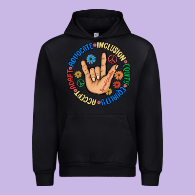 Advocate Inclusion Equity Equality Accept Adapt Urban Hoodie Designed By Maliassmallbusiness