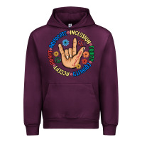 Mauve Wine advocate inclusion equity equality accept adapt Urban Hoodie - MaliasSmallBusiness