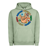 Pigment Oil Green advocate inclusion equity equality accept adapt Urban Hoodie - MaliasSmallBusiness