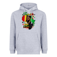 Heather Grey free ish since 1865 black man Heavyweight Hoodie - HRA Design Shop