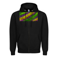 Black Mardi Gras Leopard Zipper Hoodie - RanaPortraitStore