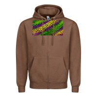 Chestnut Mardi Gras Leopard Zipper Hoodie - RanaPortraitStore