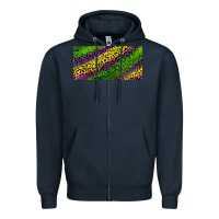 Navy Mardi Gras Leopard Zipper Hoodie - RanaPortraitStore