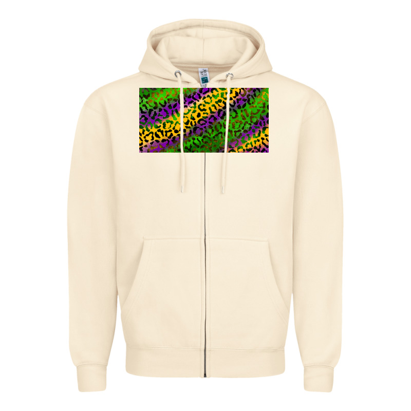 Mardi Gras Leopard Zipper Hoodie by RanaPortraitStore | Teevron