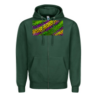 Sports Green Mardi Gras Leopard Zipper Hoodie - RanaPortraitStore
