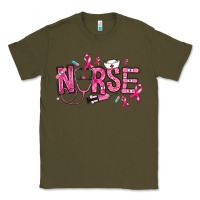 Army Green breast cancer nurse Classic Tee - RanaPortraitStore