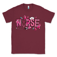 Burgundy breast cancer nurse Classic Tee - RanaPortraitStore