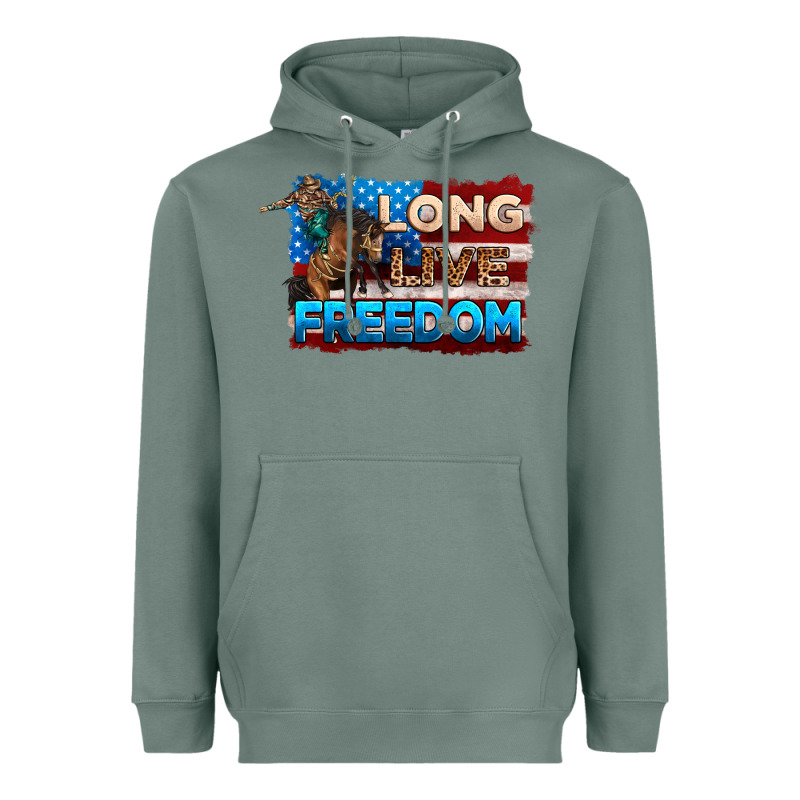 Long Live Freedom 4th Of July Heavyweight Hoodie by Neo Western | Teevron
