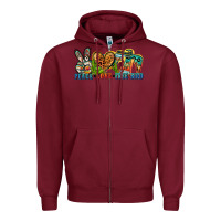 Burgundy peace love free bird Zipper Hoodie - Zillion Design Studio