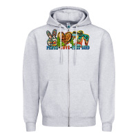 Heather Grey peace love free bird Zipper Hoodie - Zillion Design Studio