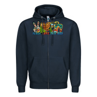 Navy peace love free bird Zipper Hoodie - Zillion Design Studio