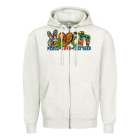 Oatmeal Heather peace love free bird Zipper Hoodie - Zillion Design Studio