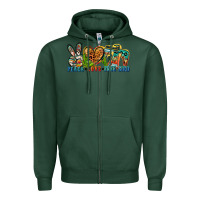 Sports Green peace love free bird Zipper Hoodie - Zillion Design Studio