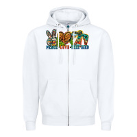 White peace love free bird Zipper Hoodie - Zillion Design Studio